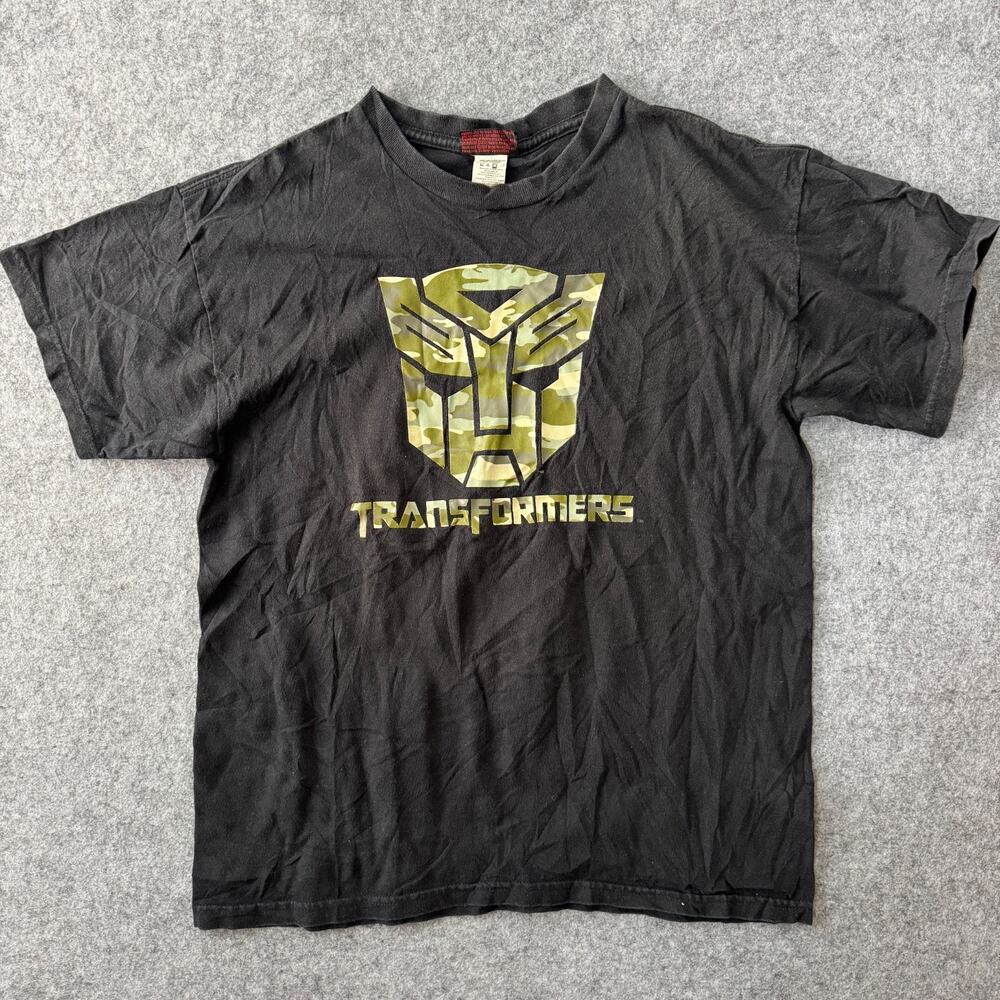 Tranformers Camo Logo T shirt Autobots Graphic Tee youth XL Black (S06)